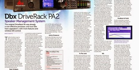 SOS magazine review 'one-box solution' - dbx DriveRack PA2